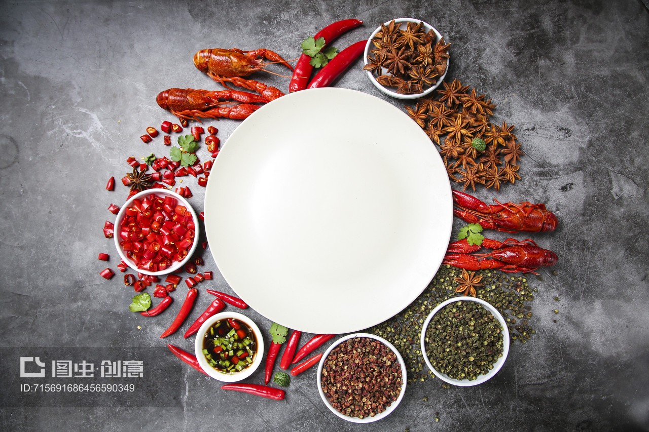水泥底上的龍蝦調(diào)料背景